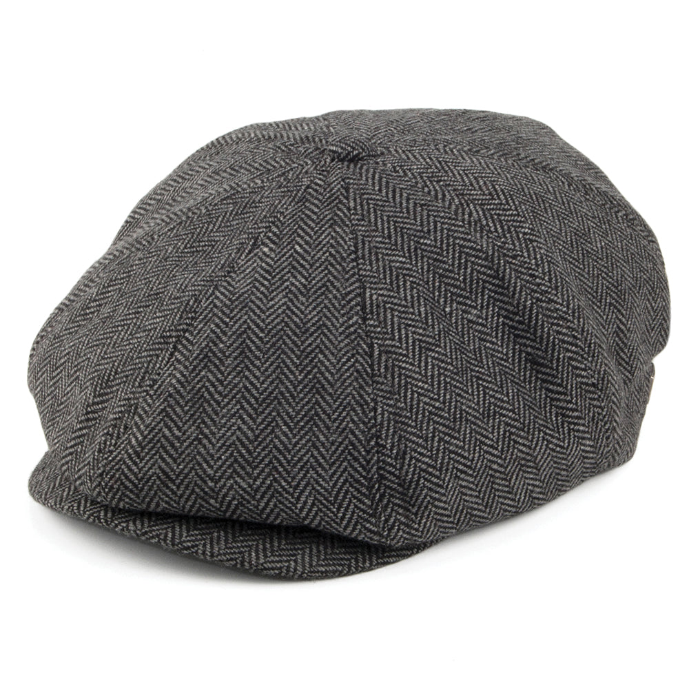 Gorra Newsboy niños Brood diseño de espiga de Brixton - Gris-Negro