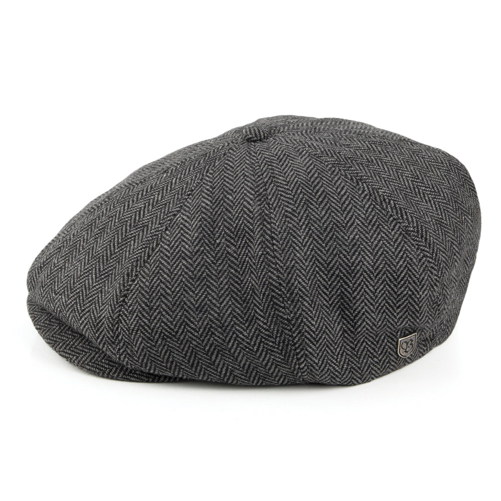 Gorra Newsboy niños Brood diseño de espiga de Brixton - Gris-Negro