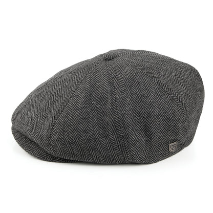 Gorra Newsboy niños Brood diseño de espiga de Brixton - Gris-Negro
