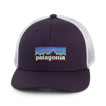Gorra Trucker niño P-6 Logo de algodón orgánico de Patagonia - Azul Marino-Blanco
