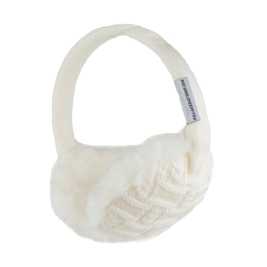 Orejeras tejidas de Village Hats - Marfil