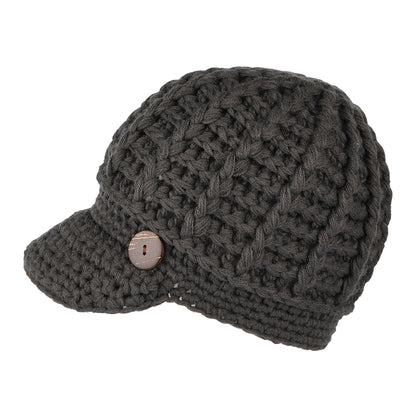 Gorro Beanie con visera Letizia Crochet de Scala - Gris