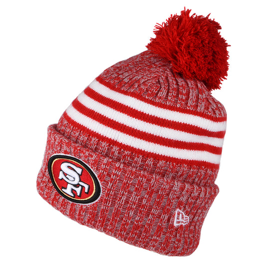 Gorro con pompón NFL Sideline Sport Knit II San Francisco 49ers de New Era - Rojo-Blanco