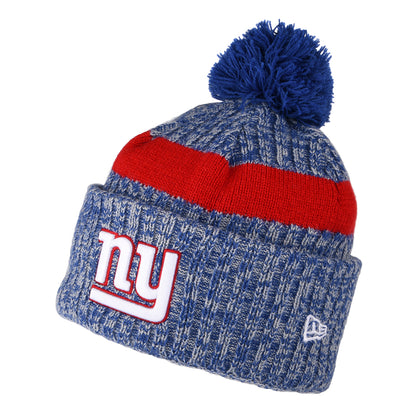 Gorro con pompón NFL Sideline Sport Knit New York Giants de New Era - Azul-Rojo