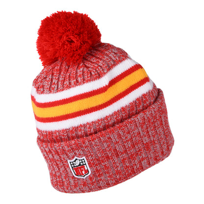 Gorro con pompón NFL Sideline Sport Knit Kansas City Chiefs de New Era - Rojo-Dorado