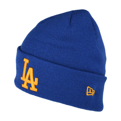 Gorro Beanie con vuelta MLB League Essential II L.A. Dodgers de New Era - Azul Celeste-Amarillo