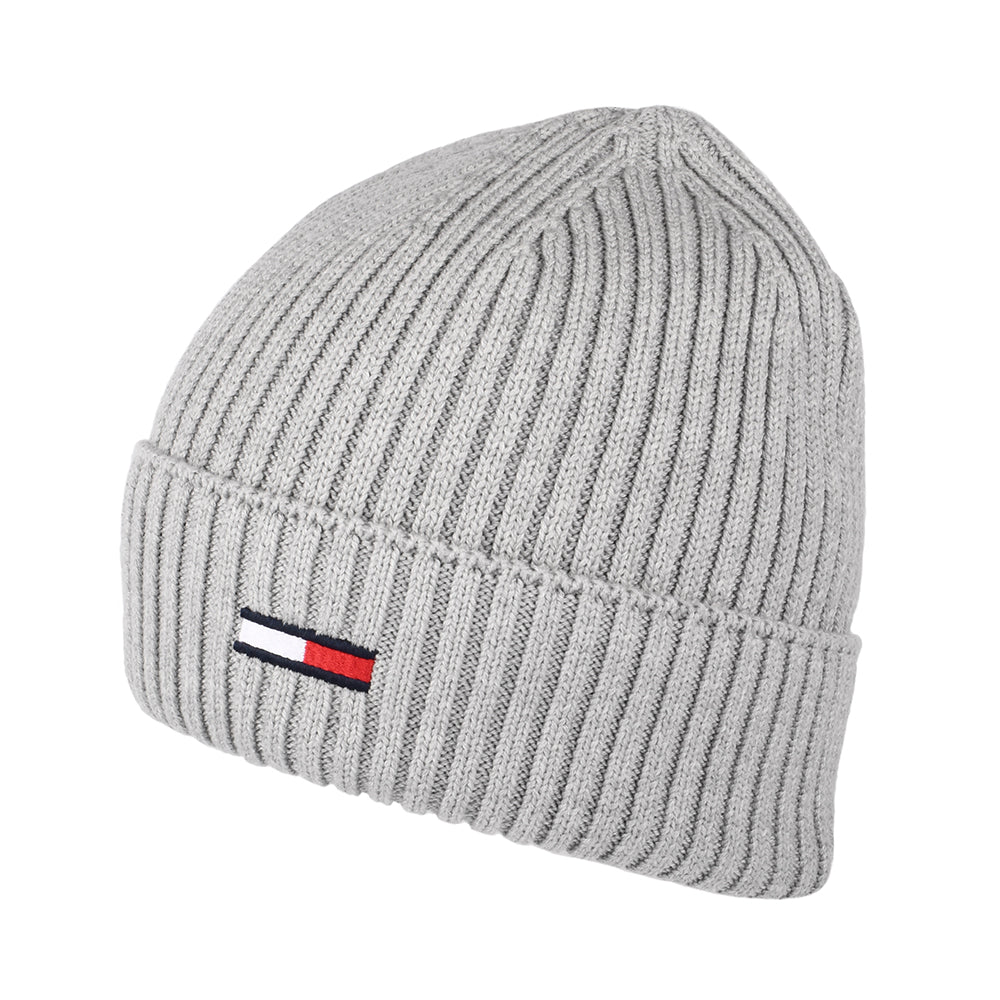 Gorro Beanie TJM Basic Rib de canalé de Tommy Hilfiger - Gris Jaspeado
