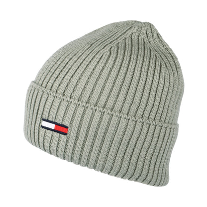Gorro Beanie TJM Basic Rib de canalé de Tommy Hilfiger - Salvia