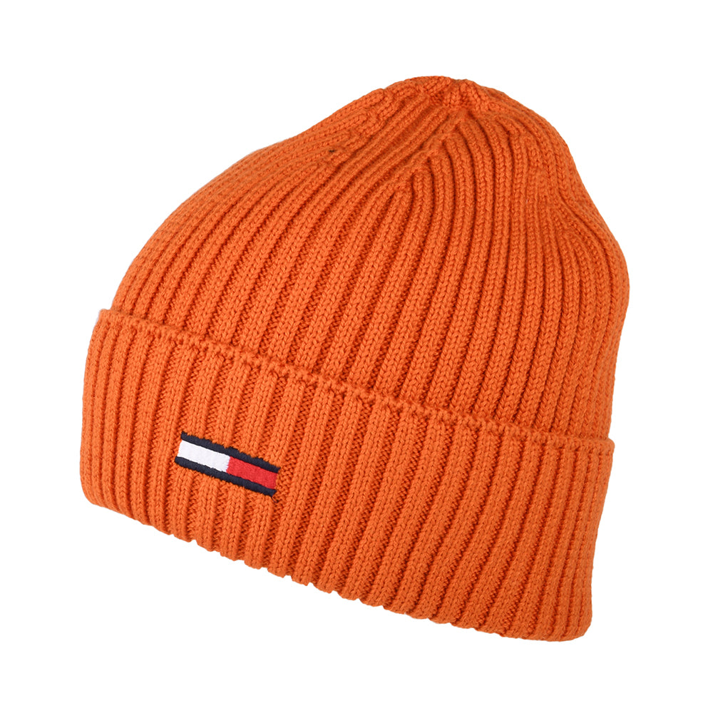 Gorro Beanie TJM Basic Rib de canalé de Tommy Hilfiger - Naranja