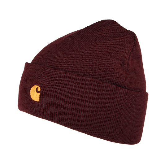 Gorro Beanie Chase con vuelta de Carhartt WIP - Burdeos