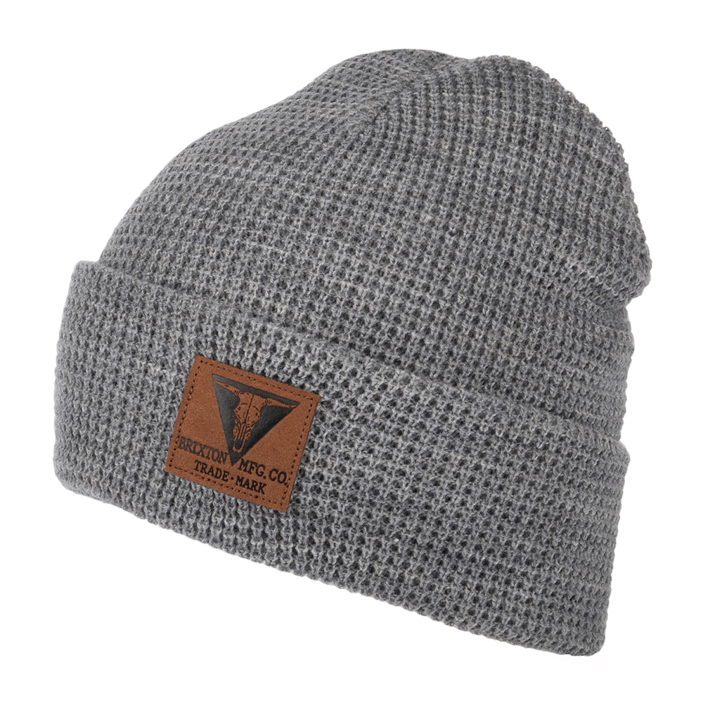 Gorro Beanie Galveston punto gofre de Brixton - Gris Claro Jaspeado