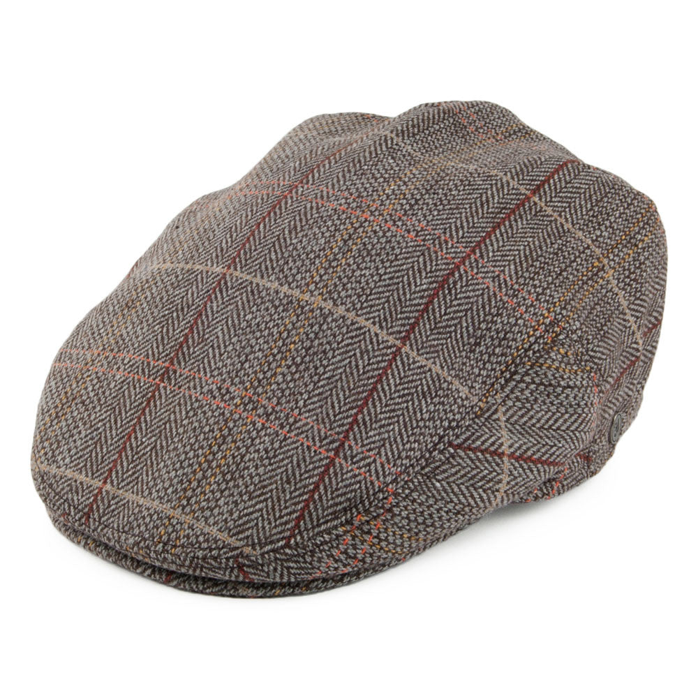 Gorra plana de tweed de Jaxon & James Marrón-Gris al por mayor