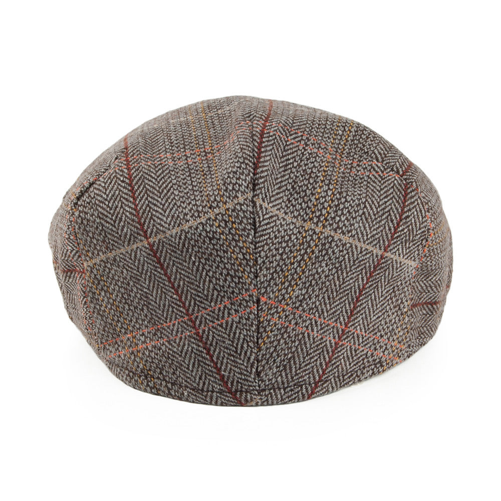 Gorra plana de tweed de Jaxon & James Marrón-Gris al por mayor