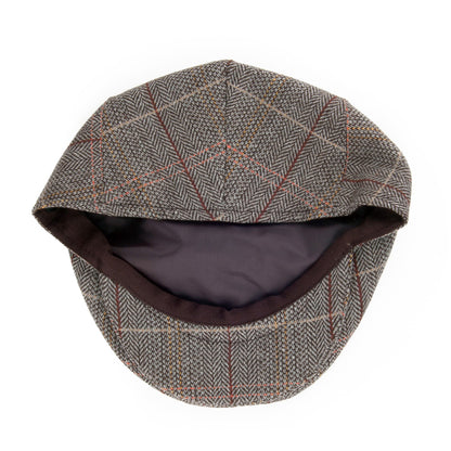 Gorra plana de tweed de Jaxon & James Marrón-Gris al por mayor