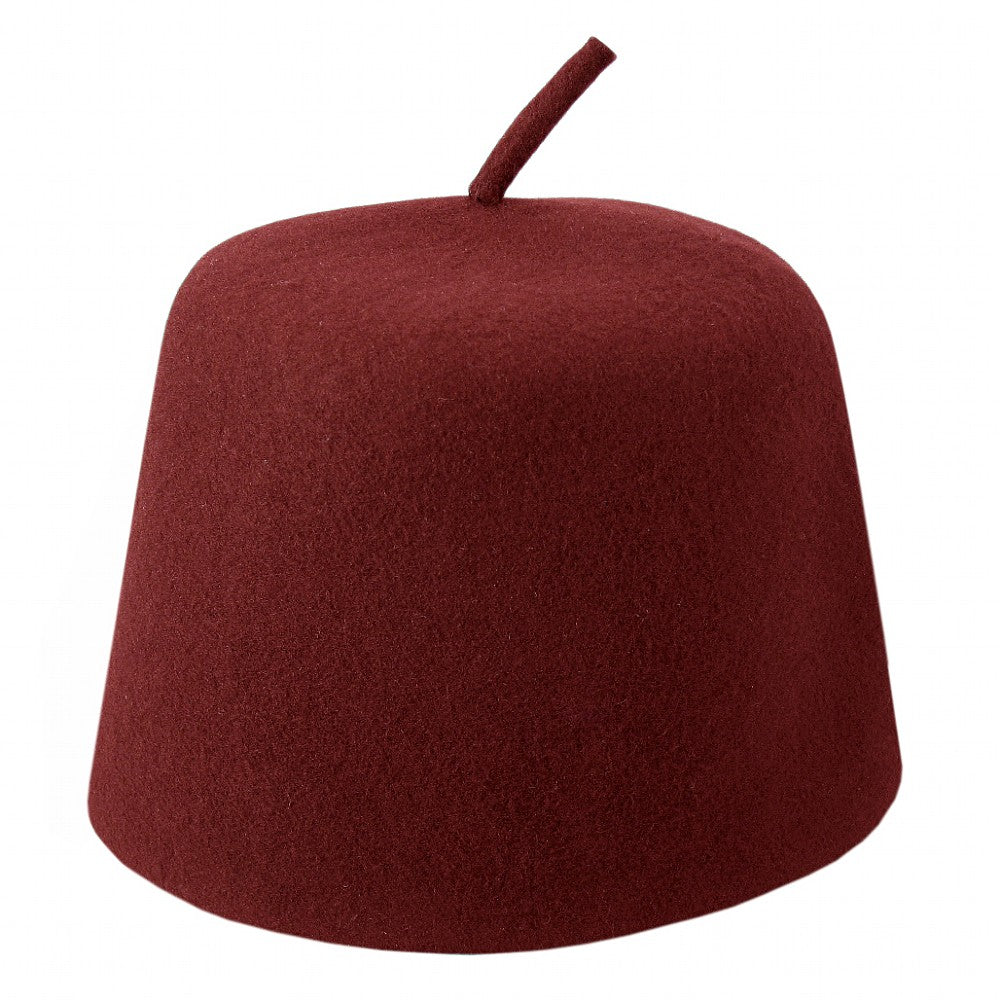 Sombrero Fez con tallo de lana de Village Hats Granate al por mayor