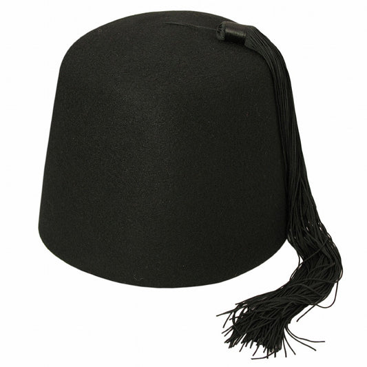 Sombrero Fez con borla negra de Village Hats Negro al por mayor