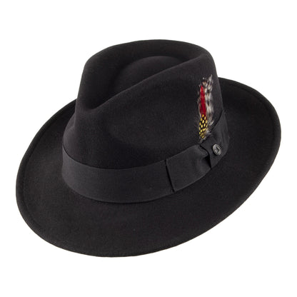 Sombrero Fedora flexible Copa-C de Jaxon & James Negro al por mayor