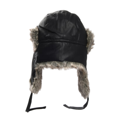 Sombrero Trapper de piel sintética de Jaxon & James Negro al por mayor