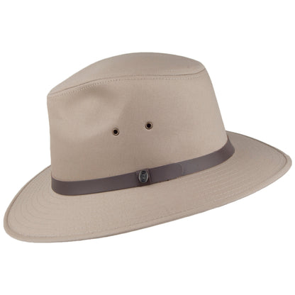 Sombrero Fedora de algodón Safari de Jaxon & James Beige británico al por mayor