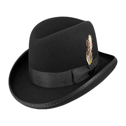 Sombrero Homburg de lana de Jaxon & James Negro al por mayor