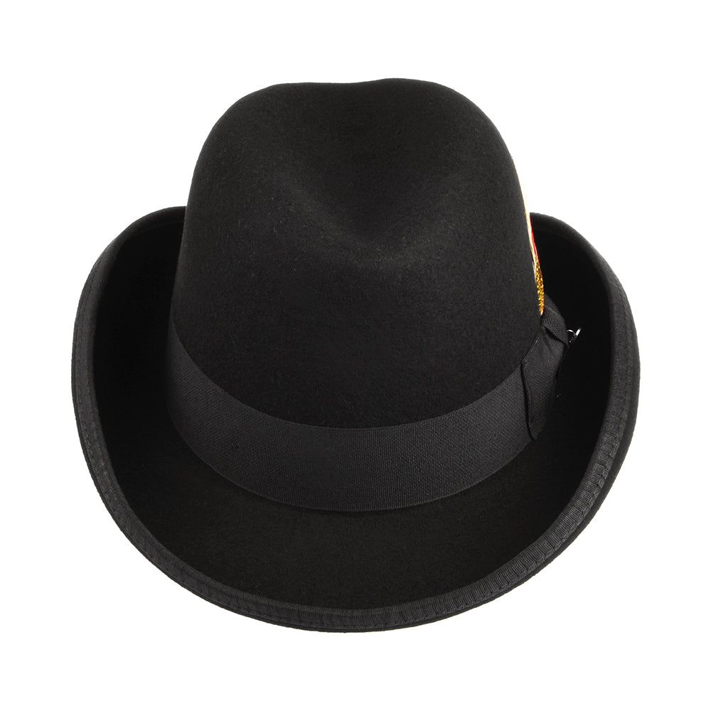 Sombrero Homburg de lana de Jaxon & James Negro al por mayor