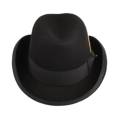 Sombrero Homburg de lana de Jaxon & James Negro al por mayor