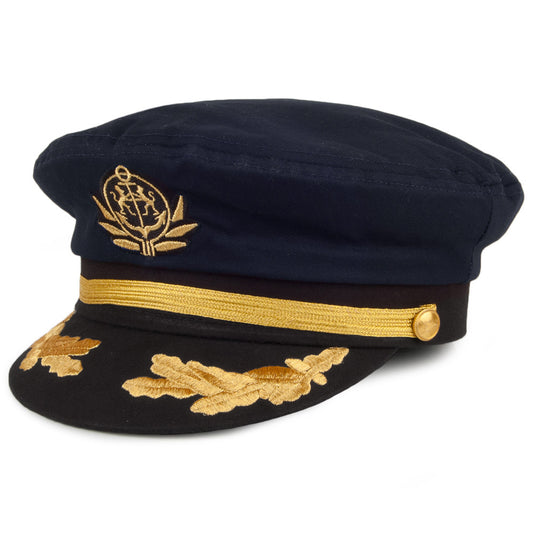 Sombrero de capitán de barco de Village Hats Azul Marino al por mayor