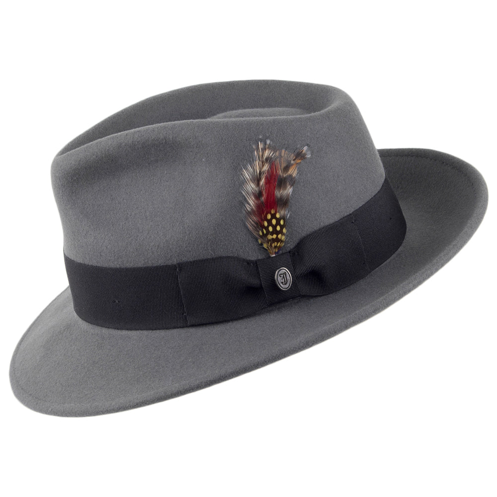 Sombrero Fedora flexible Copa-C de Jaxon & James Gris al por mayor