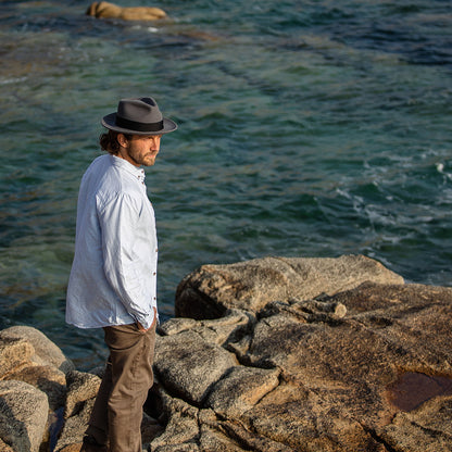 Sombrero Fedora flexible Copa-C de Jaxon & James Gris al por mayor