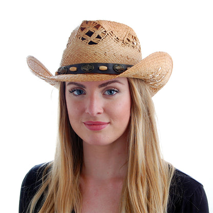 Sombrero Cowboy Annie Oakley de rafia de Sur la tête al por mayor