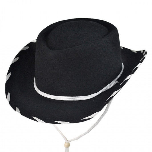 Sombrero Cowboy infantil de Jaxon & James Negro-Blanco al por mayor