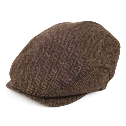Gorra plana diseño espiga visera prolongada de Jaxon & James Marrón al por mayor