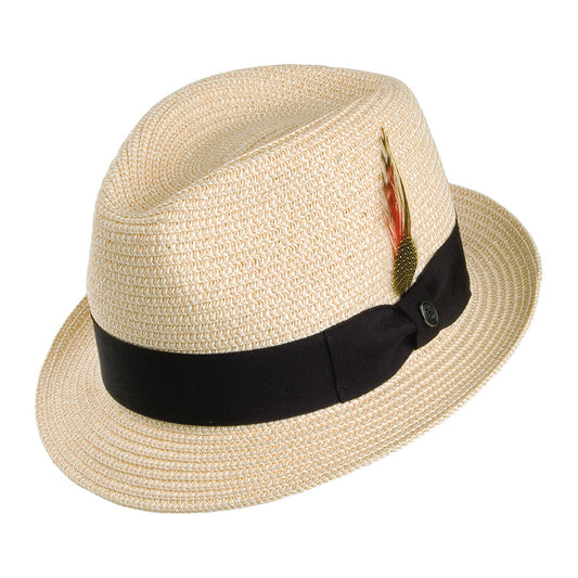 Sombrero de paja Toyo Trilby de Jaxon & James Natural al por mayor