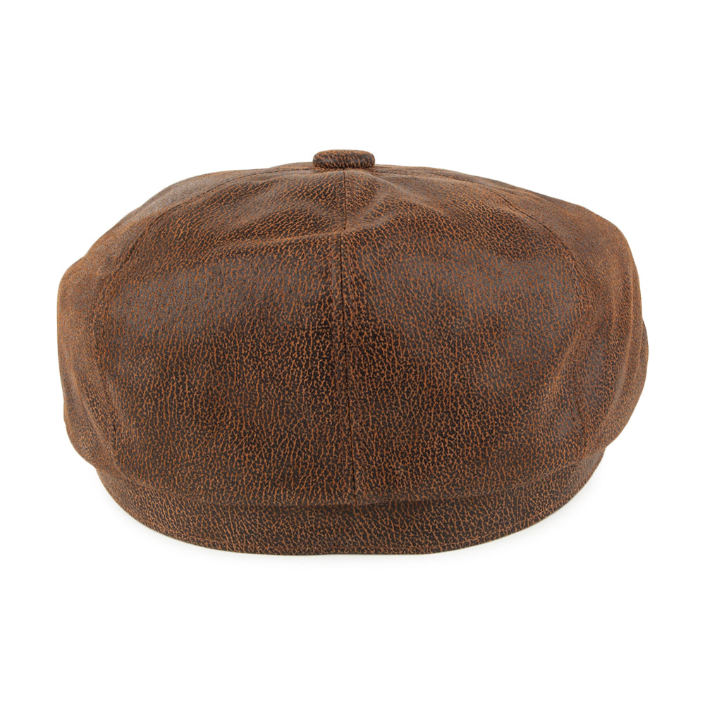 Gorra Newsboy de piel de Jaxon & James Marrón al por mayor
