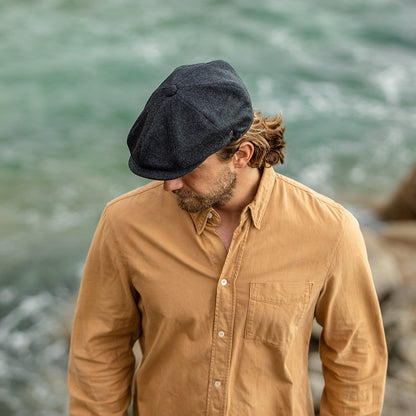 Gorra Newsboy de lana pura Harlem de Jaxon & James Antracita al por mayor