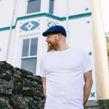 Gorra plana Classic de lana de Jaxon & James Azul Marino al por mayor