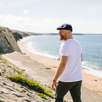 Gorra plana Classic de lana de Jaxon & James Azul Marino al por mayor