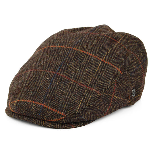 Gorra plana Glasgow a cuadros de Jaxon & James Verde Oliva al por mayor