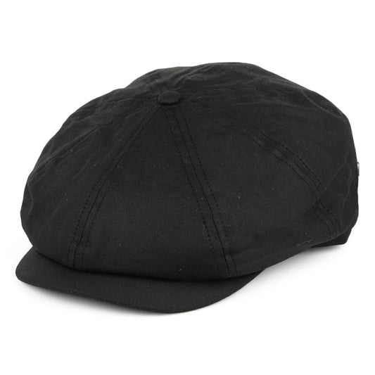 Gorra Newsboy British Millerain de algodón encerado de Jaxon & James Negro al por mayor
