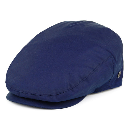 Gorra plana British Millerain de algodón encerado de Jaxon & James Azul Marino al por mayor