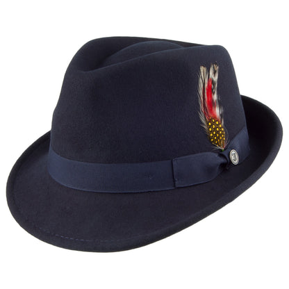 Sombrero Trilby Detroit de Jaxon & James Azul Marino al por mayor